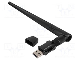 PC extension card: WiFi network; USB A plug; USB 2.0; black