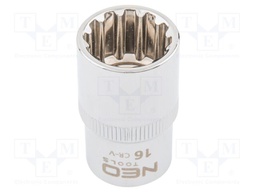 Socket; socket spanner,spline (12-angles); 16mm; 1/2"