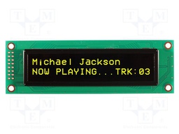 Display: OLED; 20x2; Dim: 116x37x9.8mm; 2x8; -40÷80°C; Illumin: none