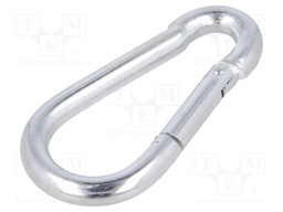 Snap hook; steel; for rope; 100mm; zinc; Size: 10mm