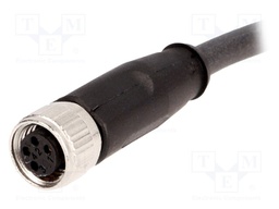 Connector: M8; female; PIN: 4; straight; with lead; plug; 7.5m; TPU