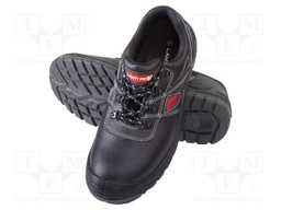 Shoes; Size: 44; black-red; leather; slip; with metal toecap