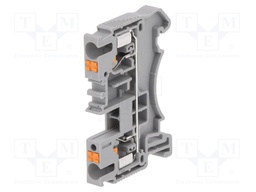 Splice terminal: rail; 0.2÷4mm2; ways: 1; terminals: 2; grey; TS35