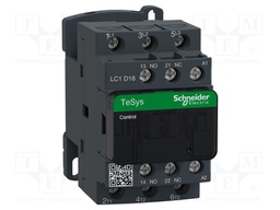 Contactor: 3-pole; NO x3; Auxiliary contacts: NO + NC; 42VAC; 18A