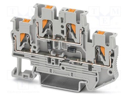 Splice terminal: rail; PA; terminals: 4; W: 5.2mm; H: 68mm; Body: grey