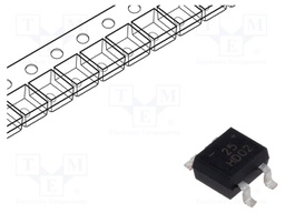Single-phase bridge rectifier; Urmax: 200V; If: 0.8A; Ifsm: 30A