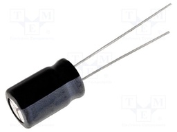 Capacitor: electrolytic; THT; 220uF; 63VDC; Ø10x20mm; Pitch: 5mm