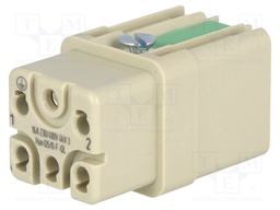 Connector: HAN; female; Quick Lock; PIN: 6; 5+PE; size 3A; 16A; 400V