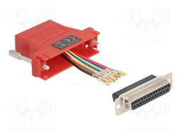 Adapter; D-Sub 25pin socket,RJ45 socket; red