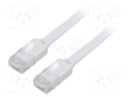 Patch cord; U/UTP; 6; stranded; Cu; PVC; white; Len: 1.5m; 32AWG