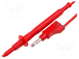 Test lead; 1m; red; 25A; Type: with 4mm axial socket