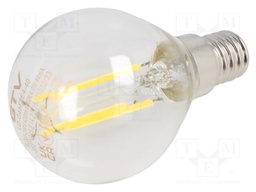 LED lamp; neutral white; E14; 230VAC; 420lm; 4W; 360°; 4000K