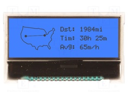 Display: LCD; graphical; 128x32; FSTN Positive; blue; LED; PIN: 17