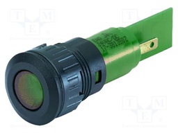 Indicator: LED; flat; green; 24VDC; Ø16.2mm; connectors 2,8x0,8mm
