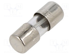 Fuse: fuse; time-lag; 1A; 350VAC; cylindrical,glass; 5x15mm; brass