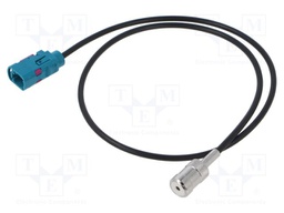 Cable; 0.5m; Fakra socket,ISO socket; black; straight