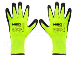 Protective gloves; Size: 10; black-green; latex,nylon; furlined