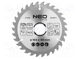 Circular saw; Ø: 165mm; Teeth: 30; cemented carbide; Øhole: 30mm