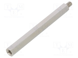 Screwed spacer sleeve; Int.thread: M6; 100mm; Ext.thread: M6