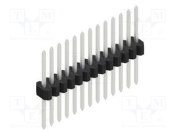 Connector: pin strips; pin header; male; PIN: 13; 1.27mm; THT; 1x13
