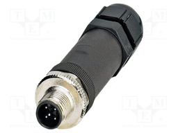 Connector: M12; plug; PIN: 5; 48V; straight; IP67; screw terminal