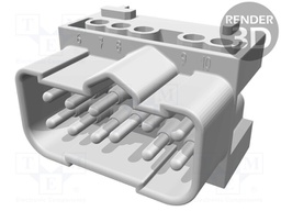 Connector: HDC; male; Han Eco Modular; PIN: 10; 10+PE; size 6B; 16A