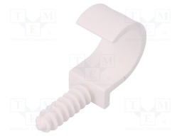 Holder; ØBundle : 25mm; white; Ømount.hole: 8mm; Sockets: 1