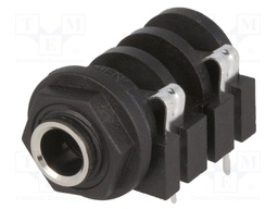 Socket; Jack 6,35mm; female; mono; with on/off switch; angled 90°
