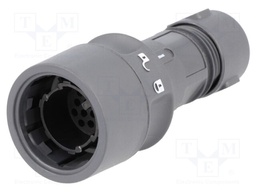 Connector: circular; plug; male; PIN: 16; w/o contacts; for cable