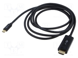 Cable; HDMI plug,USB C plug; PVC; 3m; black