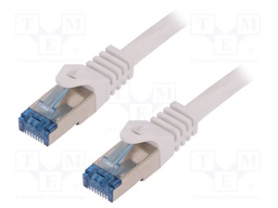 Patch cord; S/FTP; 6a; stranded; Cu; LSZH; white; 20m; 26AWG