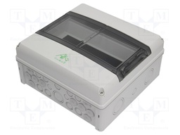 Enclosure: for modular components; IP65; grey; No.of mod: 12; IK08