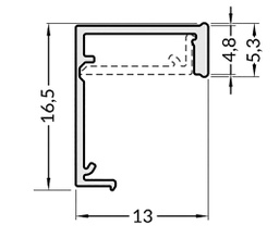 Profiles for LED modules; recessed; natural; L: 2m; aluminium