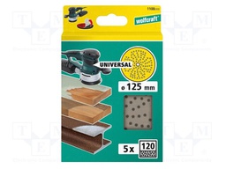 Wheel; Ø: 125mm; Granularity: 120; Mounting: bur; with holes; 5pcs.