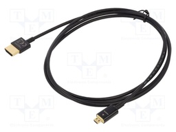 Cable; HDMI plug,micro HDMI plug; Len: 1.5m; black; 36AWG; Core: Cu