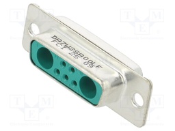 Combination Layout D Sub Connector, Mixed Power, FCI DW Series, DA-7W2, Receptacle, 7 Contacts