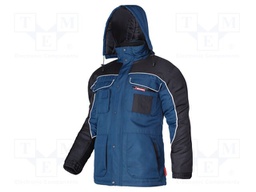 Work jacket; Size: L; blue; furlined,with a hood; 200g/m2
