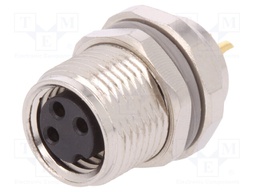 Connector: M8; female; PIN: 3; for panel mounting,front side nut
