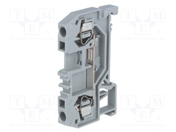 Splice terminal: rail; 0.08÷2.5mm2; ways: 1; terminals: 2; grey