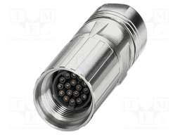 Connector: M17; plug; ST; PIN: 17; 48V; 3.6A; shielded; IP67; crimped