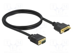 Cable; DVI-I (24+5) socket,VGA male; single link; Len: 1m; black