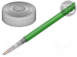 Wire: microphone cable; 2x0,35mm2; green; OFC; PVC; -15÷70°C; 100m