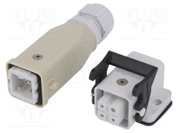 Connector: HDC; male + female; C146; PIN: 4; 3+PE; size A3; M20; 10A