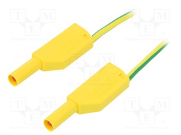 Test lead; PVC; 2m; yellow-green; 32A; Type: with 4mm axial socket
