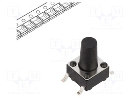Microswitch TACT; SPST; Pos: 2; 0.05A/12VDC; SMT; 1.57N; 6x6x3.5mm