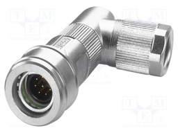 Connector: M12; plug; PIN: 8; 30V; angled; IP65; crimped; A code; 2A