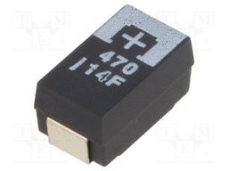 Capacitor: tantalum-polymer; 470uF; 6.3VDC; TPF; SMD; ±20%; 2000h