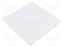Guard; PP; 140x140mm; snap fastener; white; Body dim: 156x156x27mm