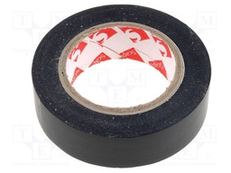 Tape: electrical insulating; W: 15mm; L: 10m; D: 0.13mm; black; 180%