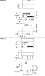 Converter: DC/DC; 1W; Uin: 10.8÷13.2V; Uout: 15VDC; Uout2: -15VDC